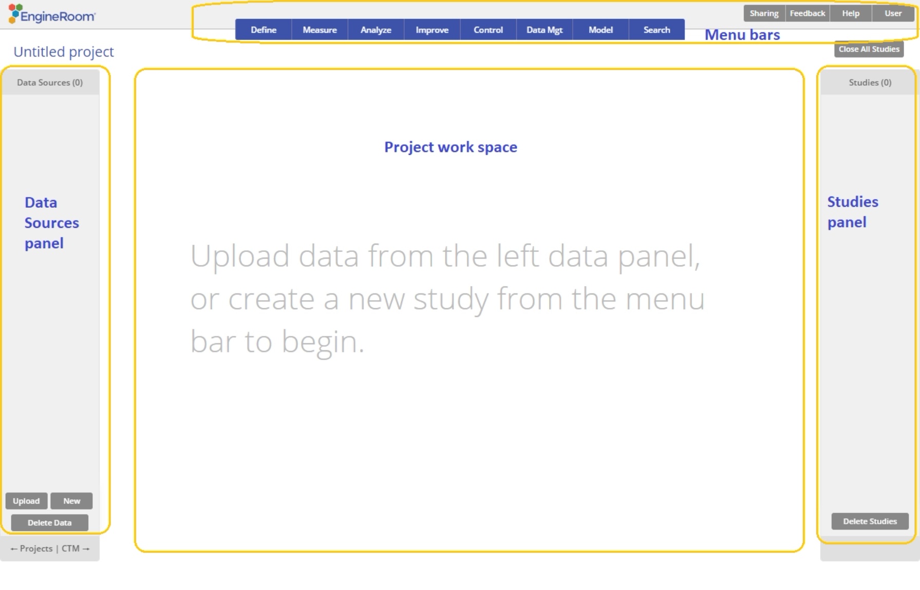 Screenshot of EngineRoom workspace.