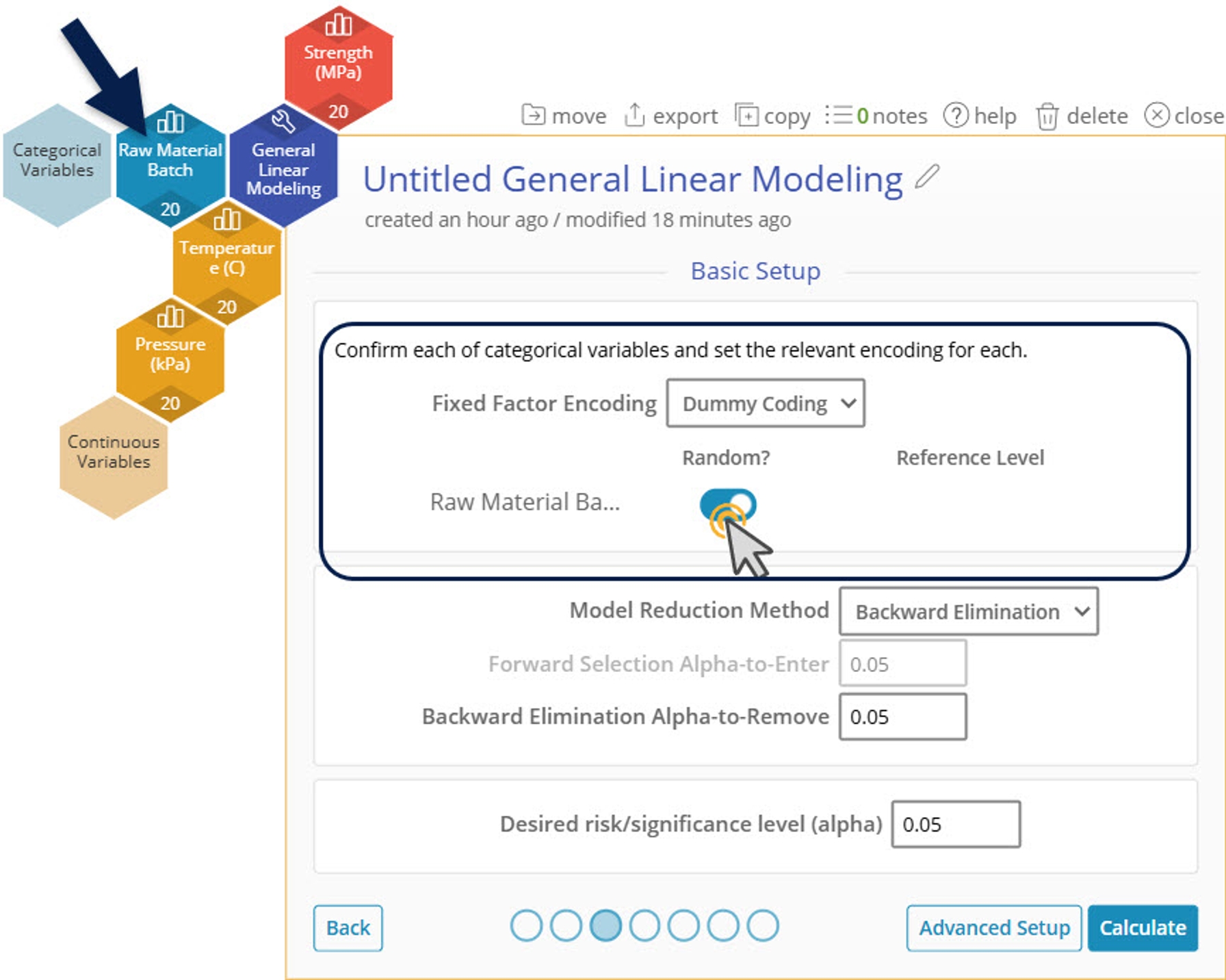 Adding raw material batch and making it random in basic set up of GLM