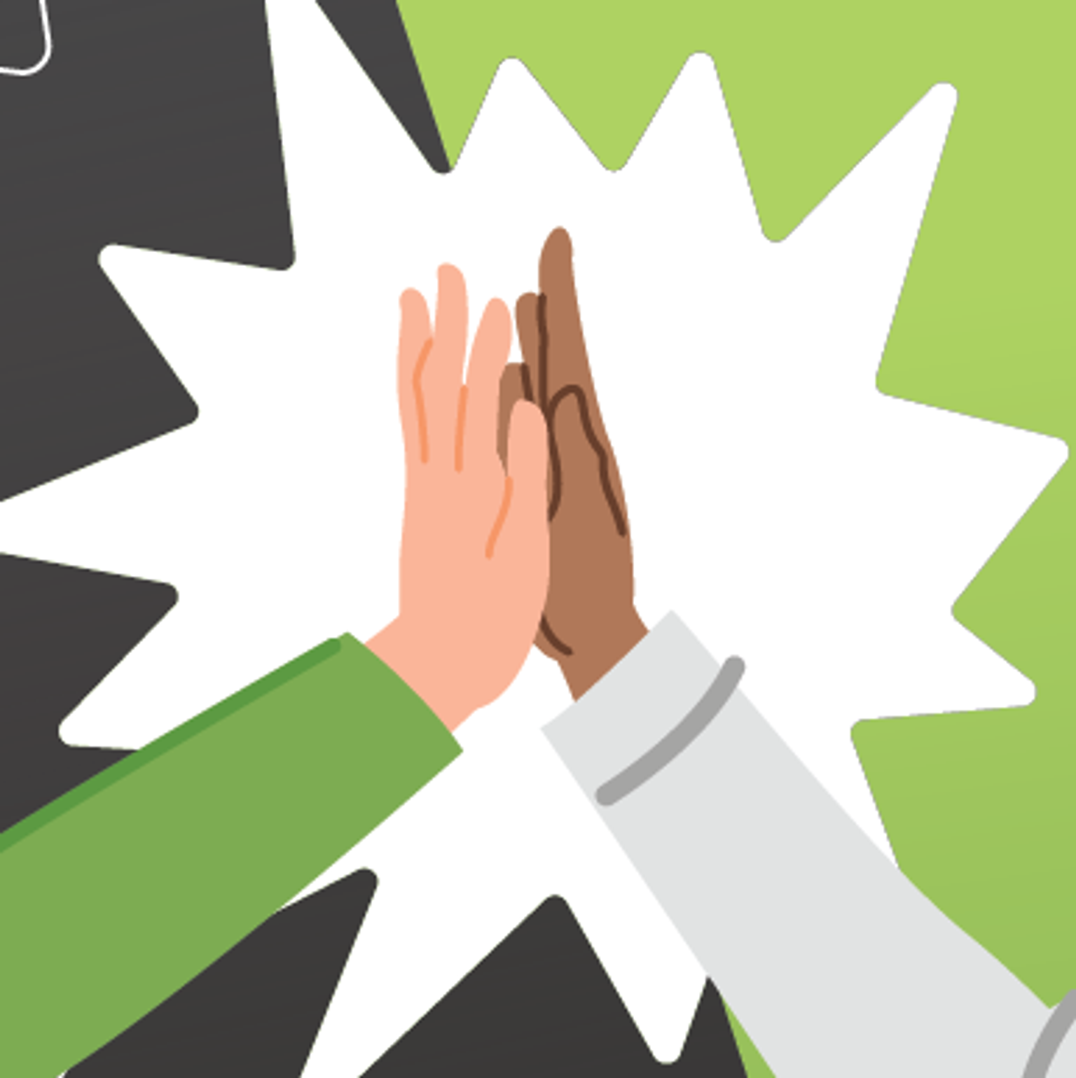 Two people's hands high-fiving