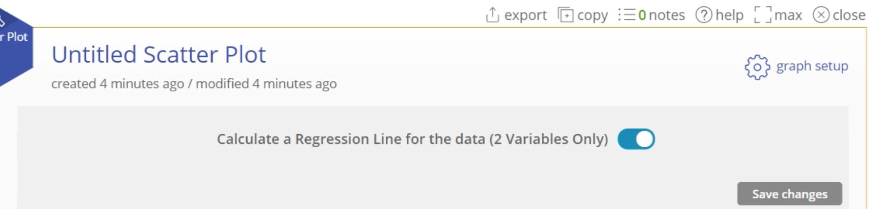 Setup menu for a new EngineRoom scatter plot.