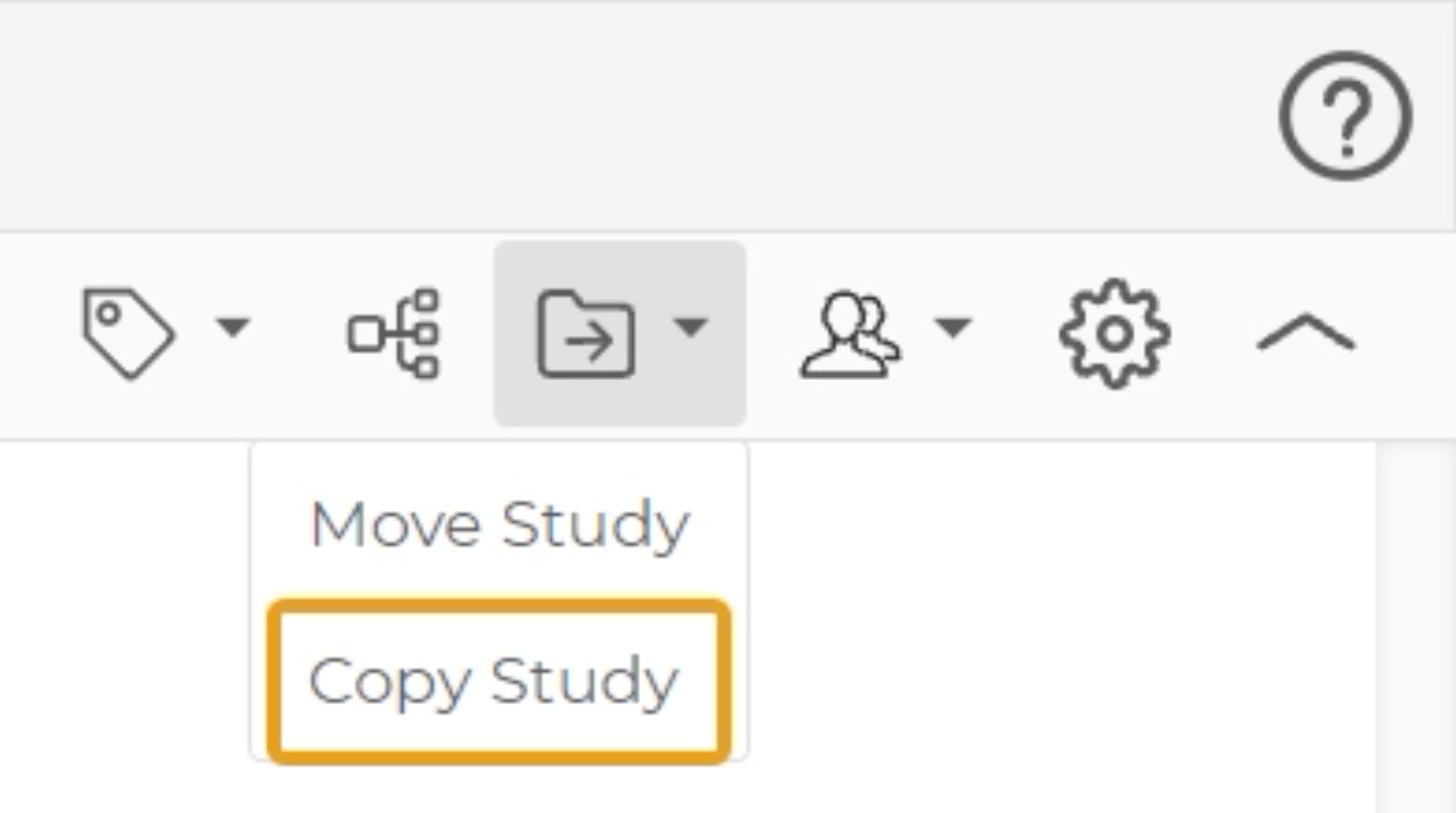 Copy Study Dropdown