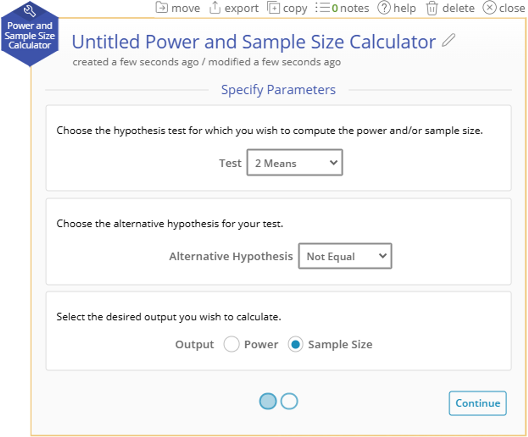 Power & Sample Size Calculator 2 Means Sample Size Calculation