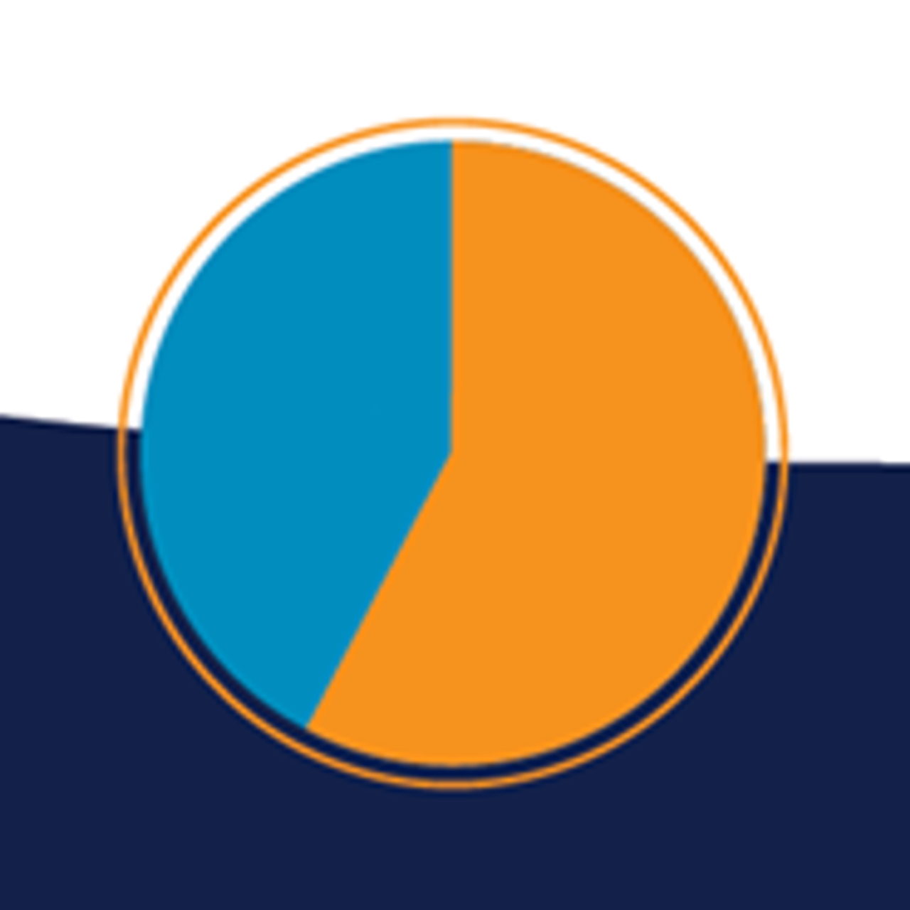 A Pie Chart showing 40% blue, 60% orange