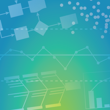An abstract collage of the seven basic tools of quality