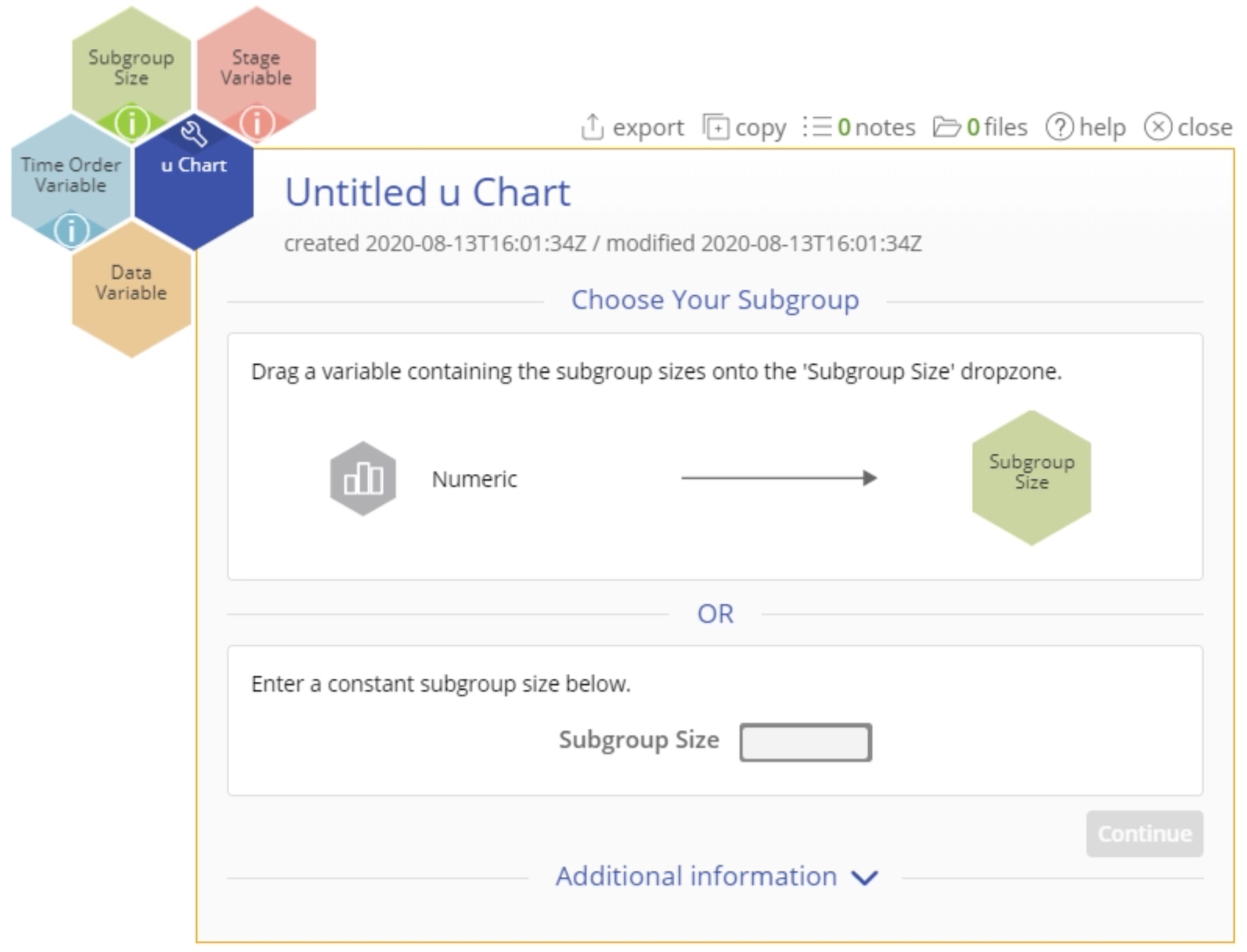u Chart start up menu.