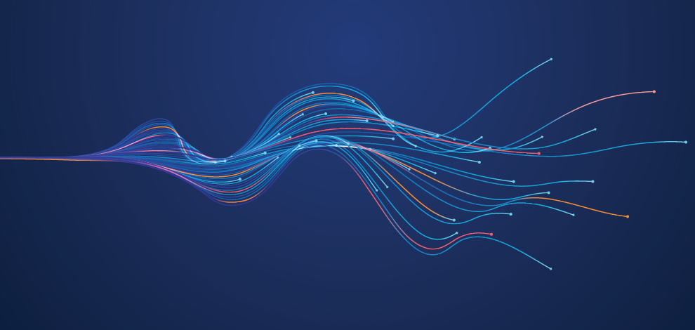 An abstract image of data and information flow