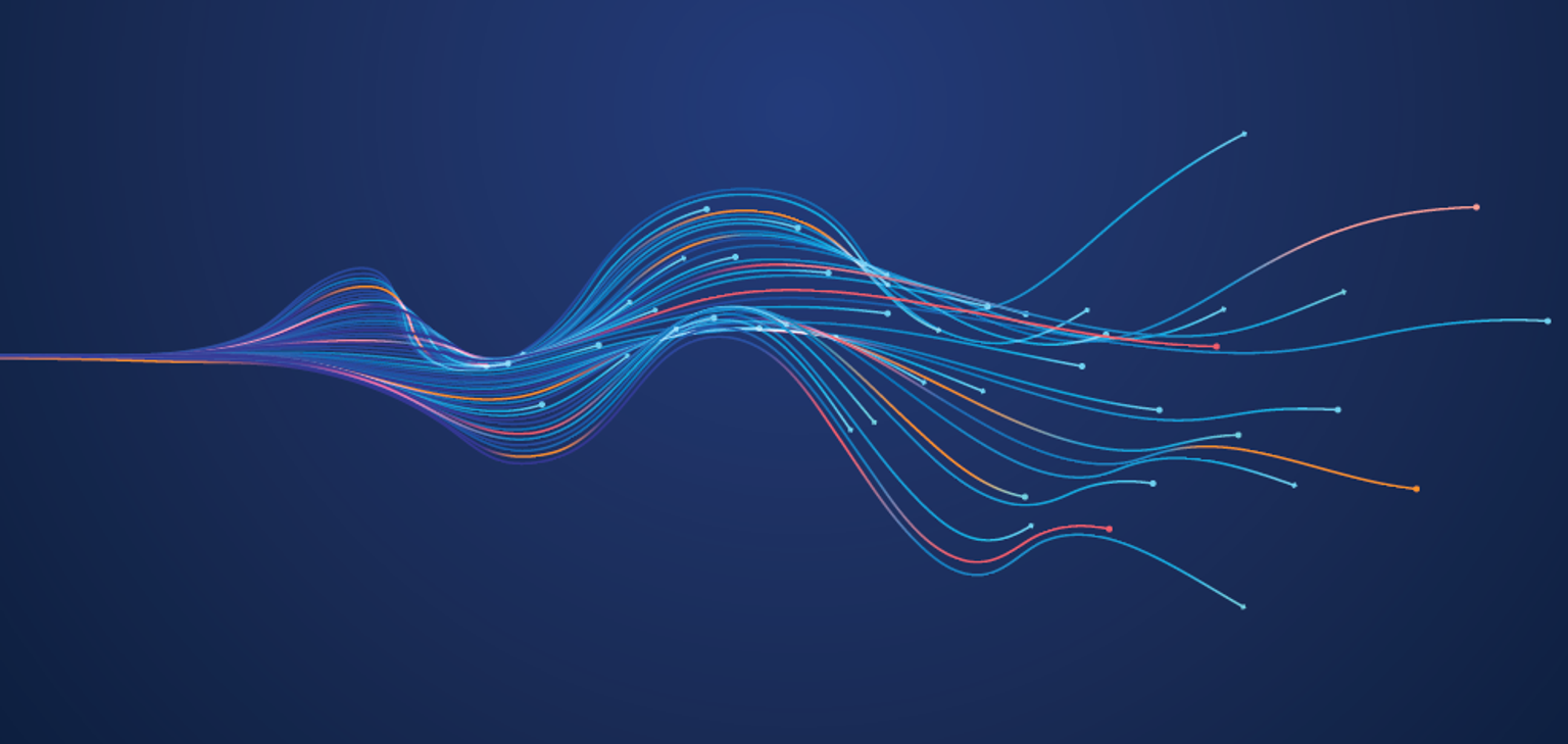 An abstract image of data and information flow