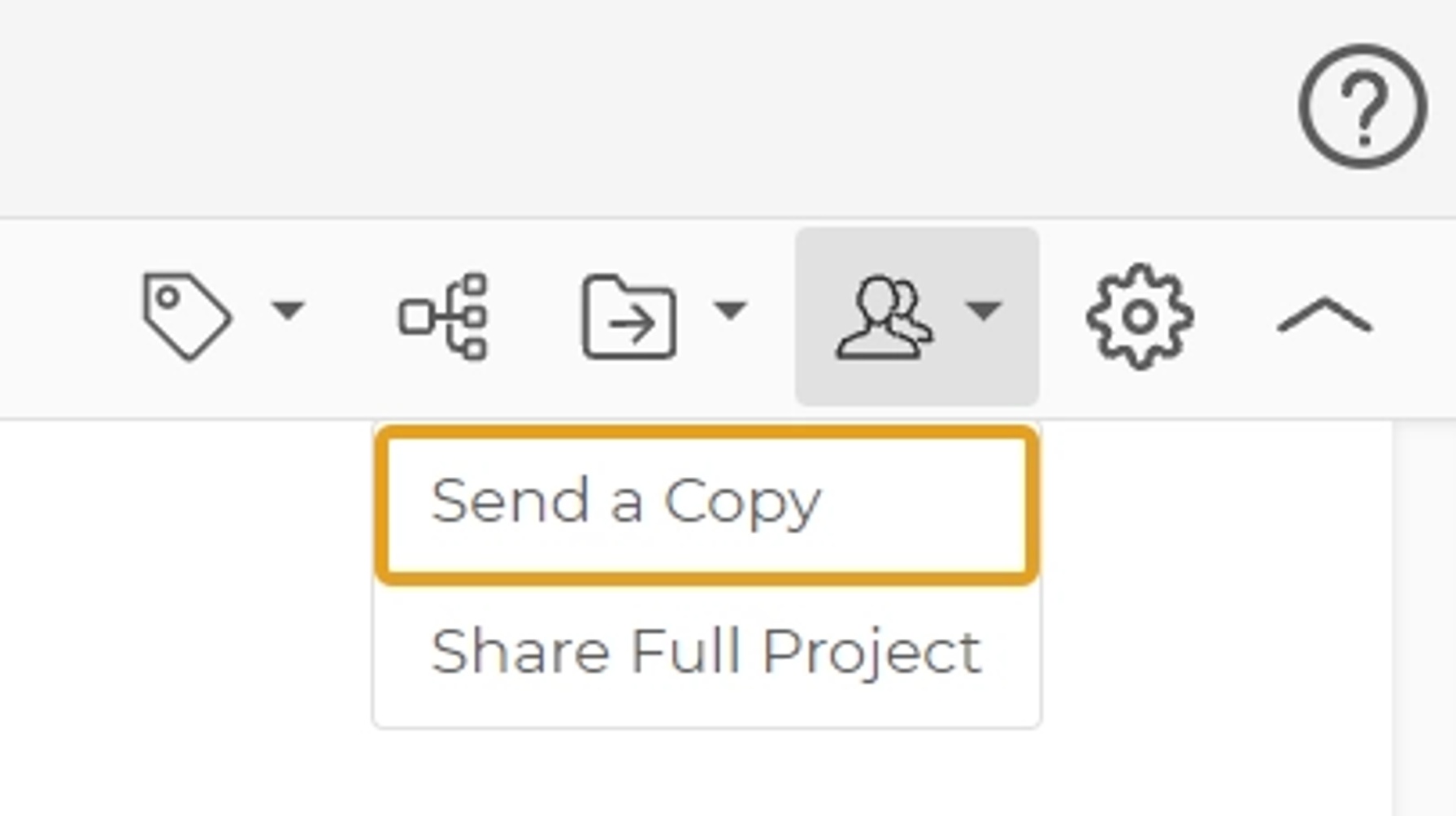 Choose option "Send a Copy" from the drop down.