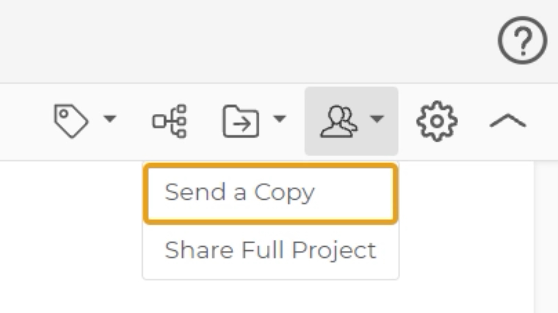 Choose option "Send a Copy" from the drop down.