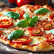 A margherita pizza