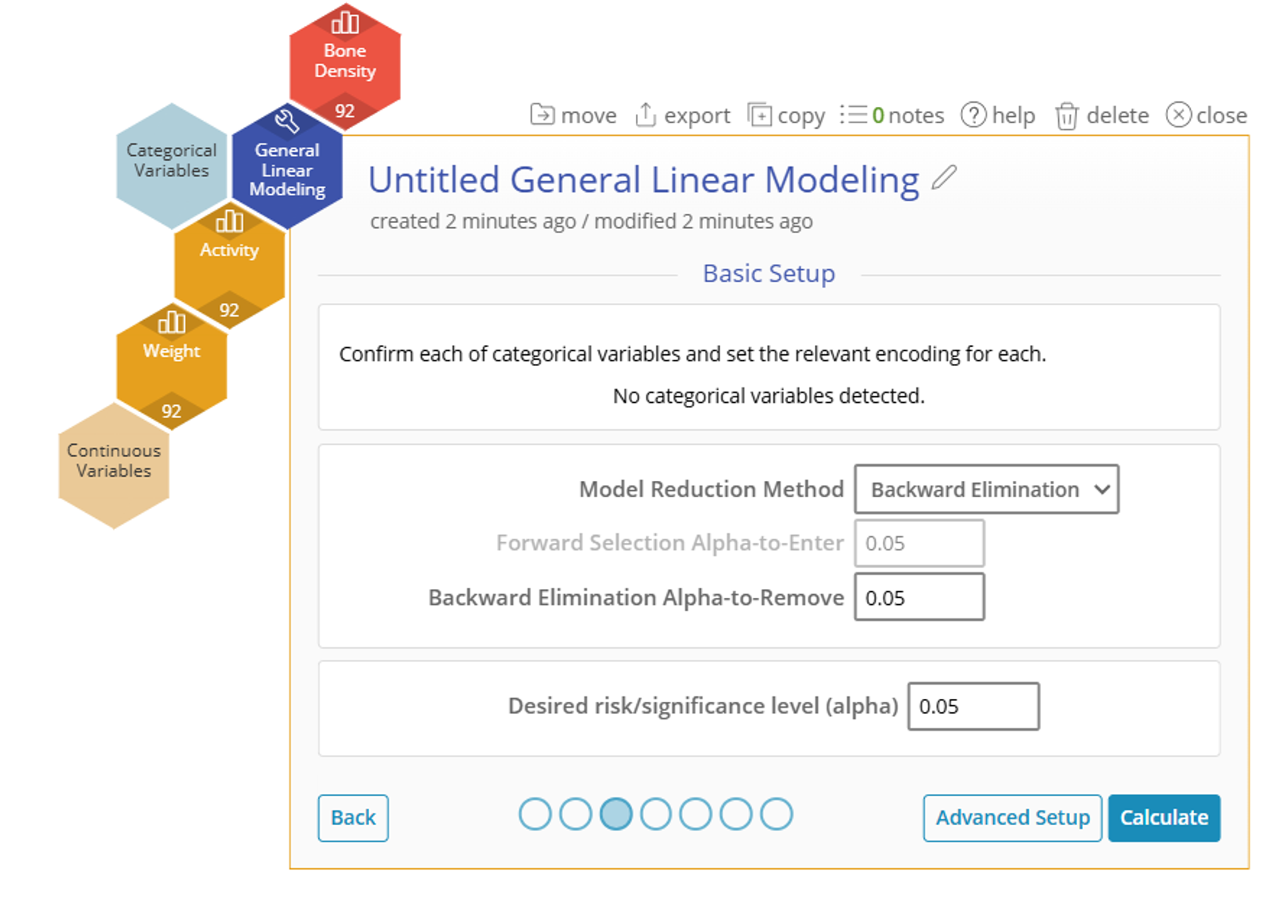 Bone Density variable added to response dropzone.
