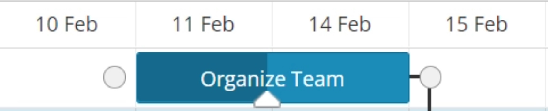 Gantt chart "Organize Team" button.