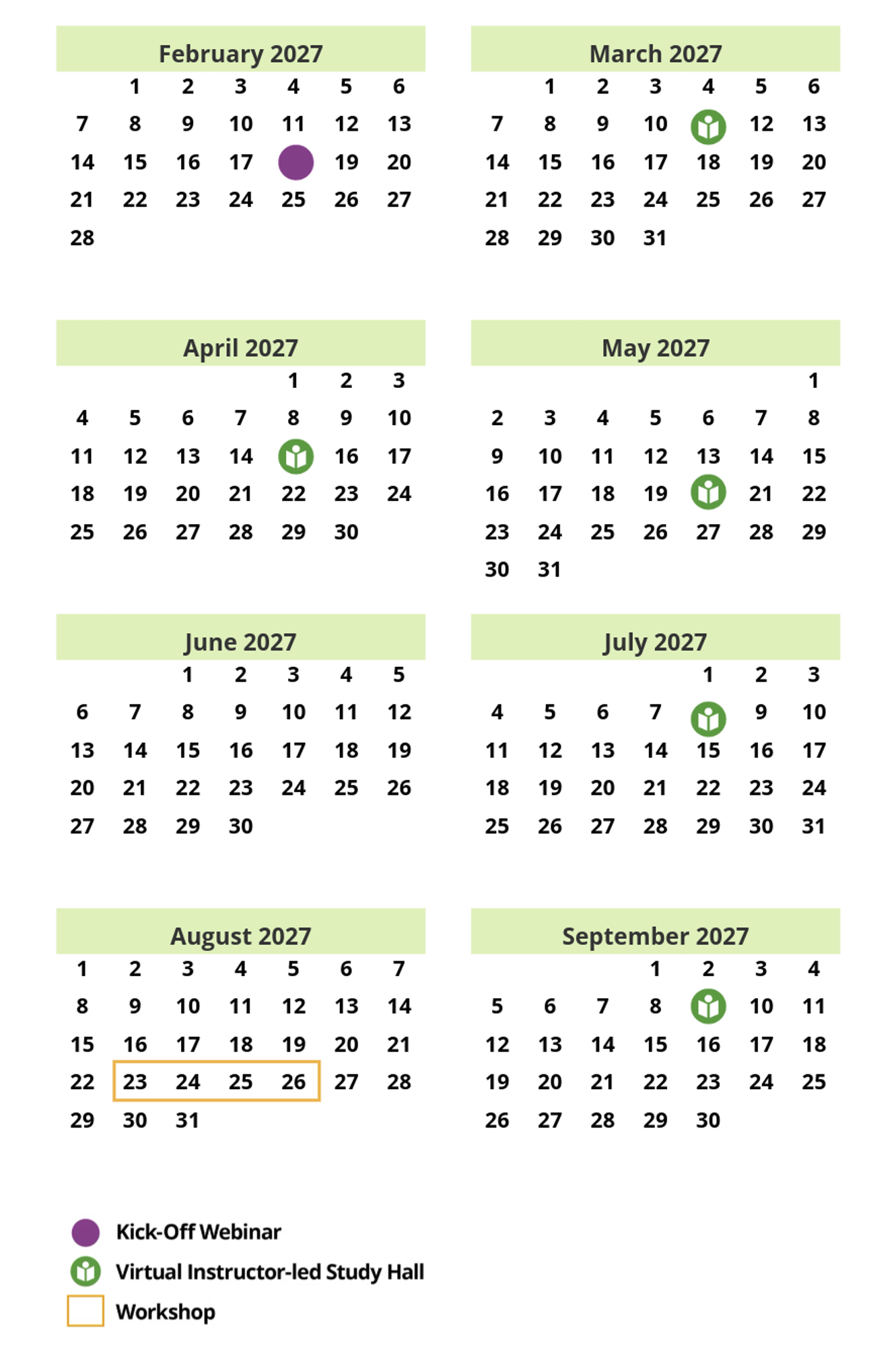 Blended Black Belt Program Schedule