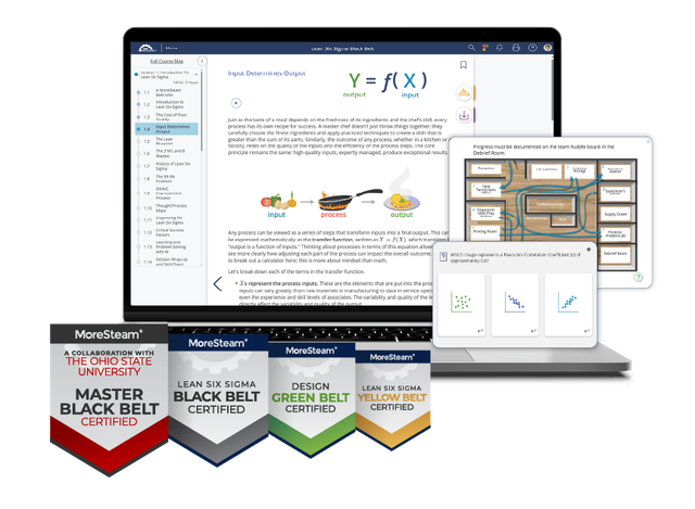 Training and certification course screens