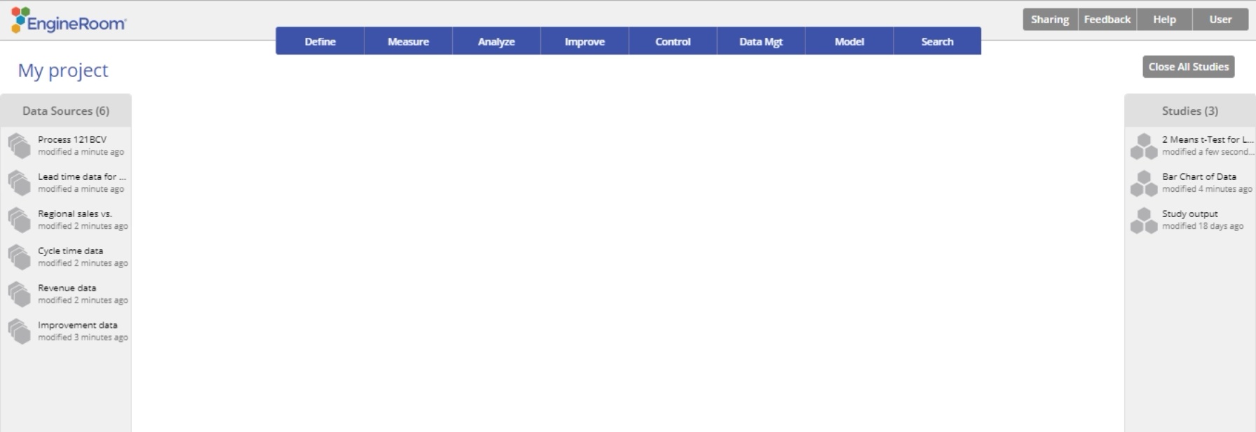 Screenshot of open project workspace.