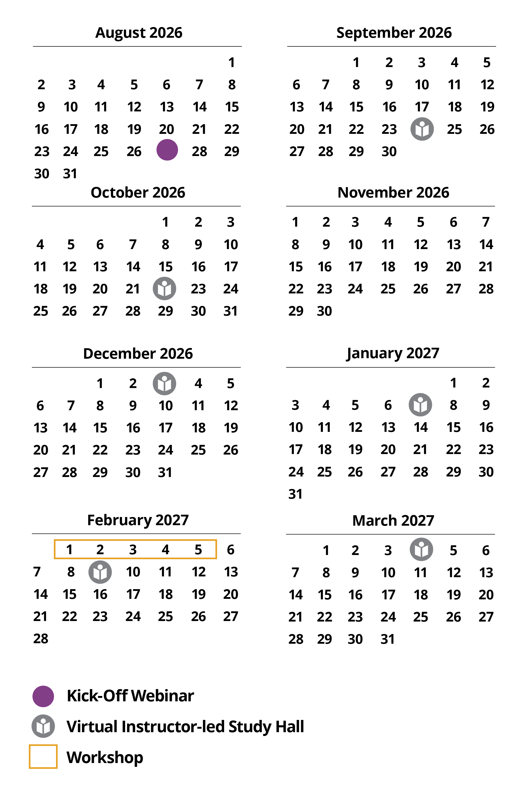 Blended Black Belt Program Schedule