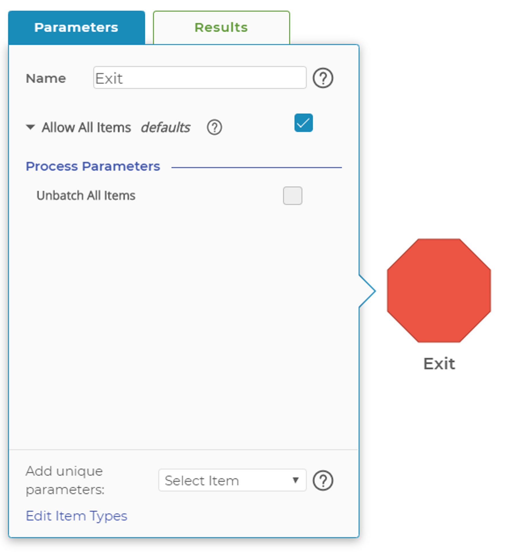 Exit Block Parameters