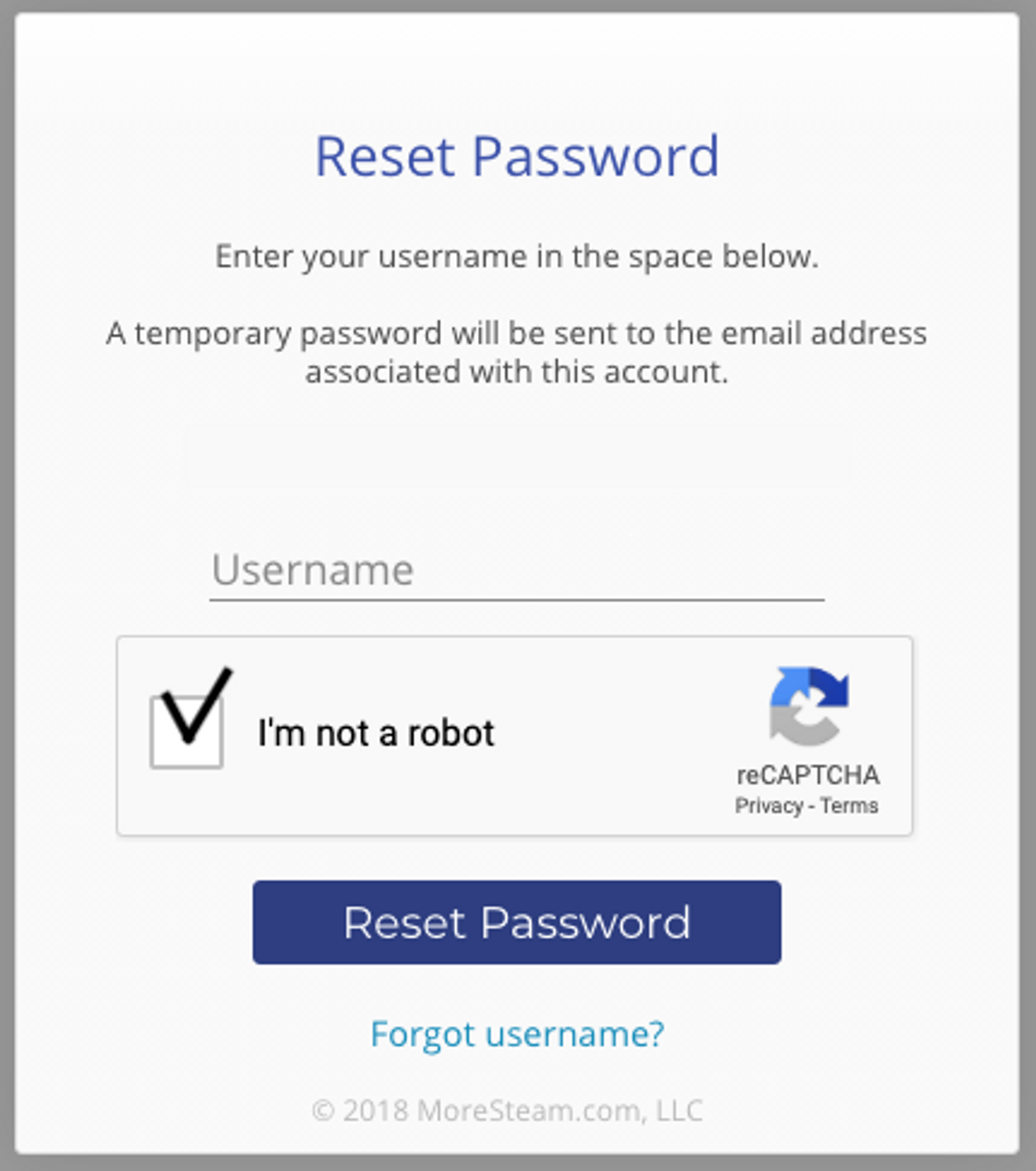 Resetting password