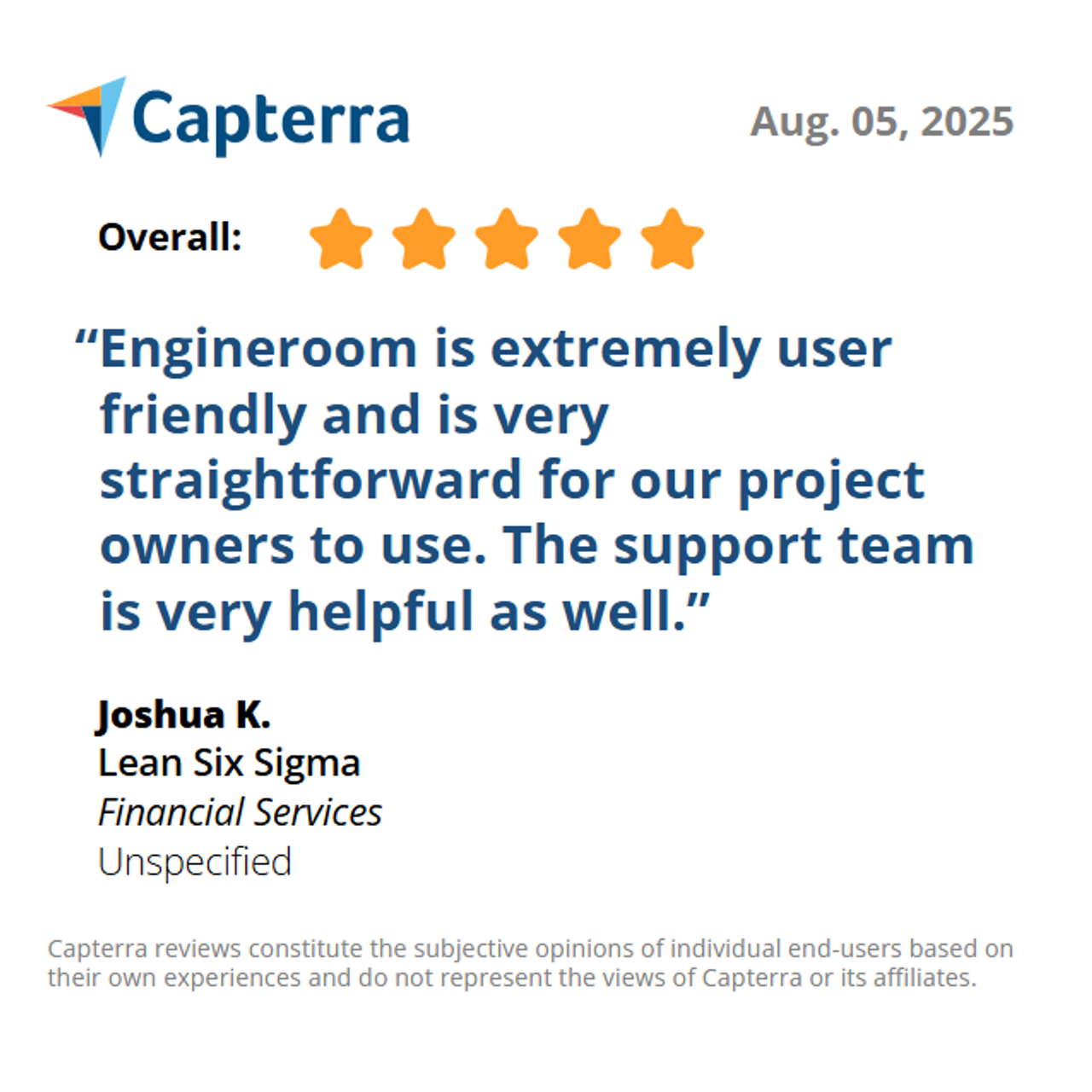 Read reviews for EngineRoom on Capterra.com