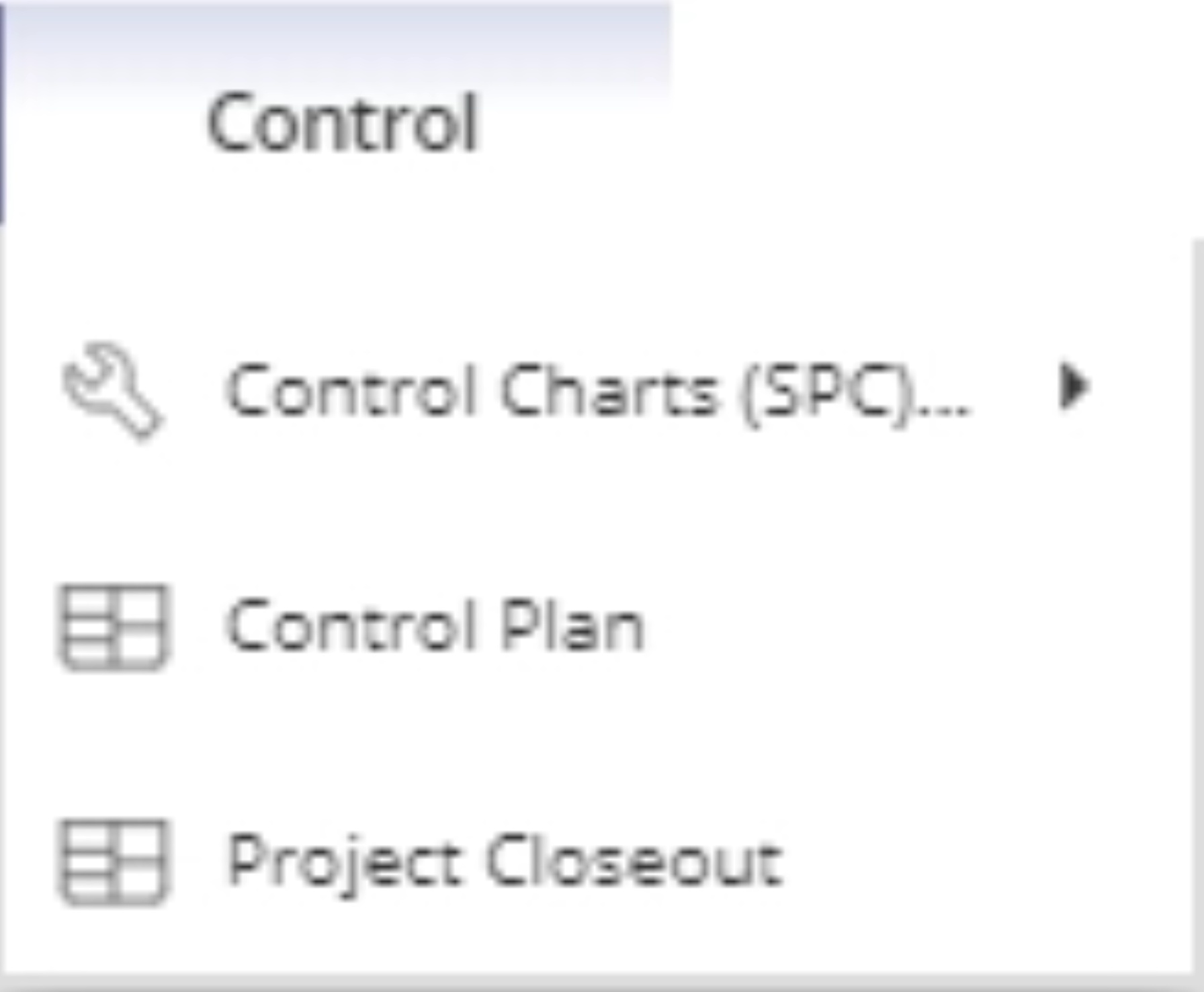 Control tool menu.