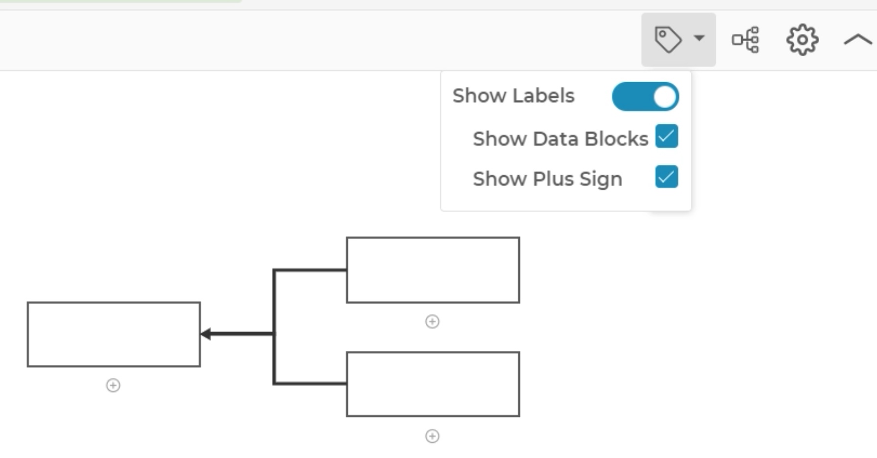Show/hide labels option.