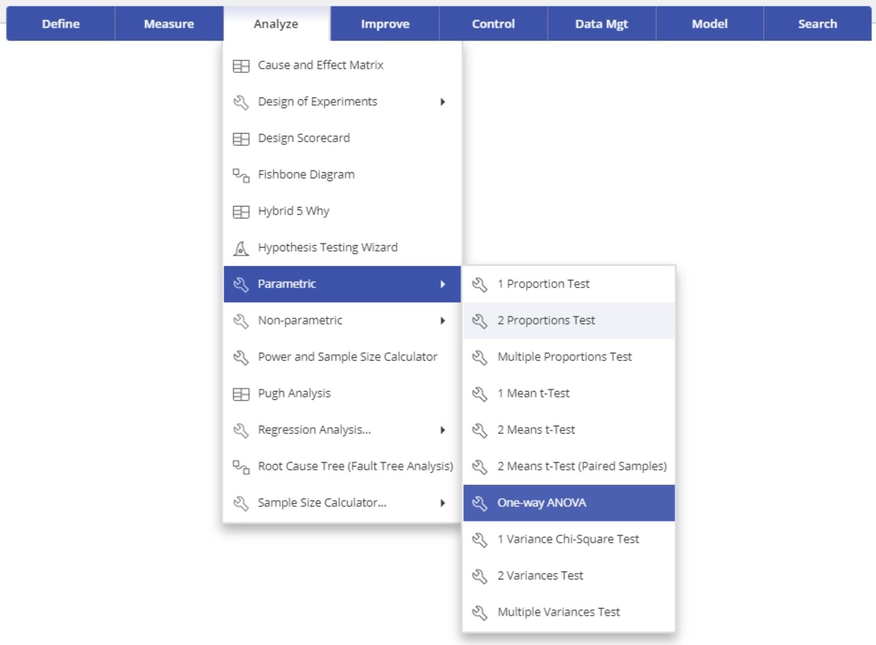 One-way ANOVA EngineRoom Menu location