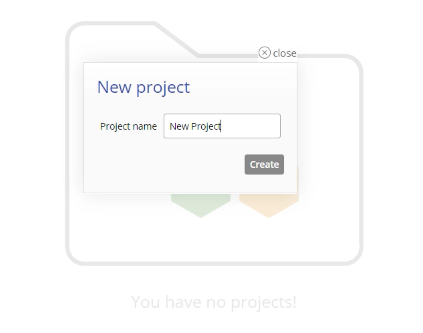 Screenshot of EngineRoom pop up to rename project.