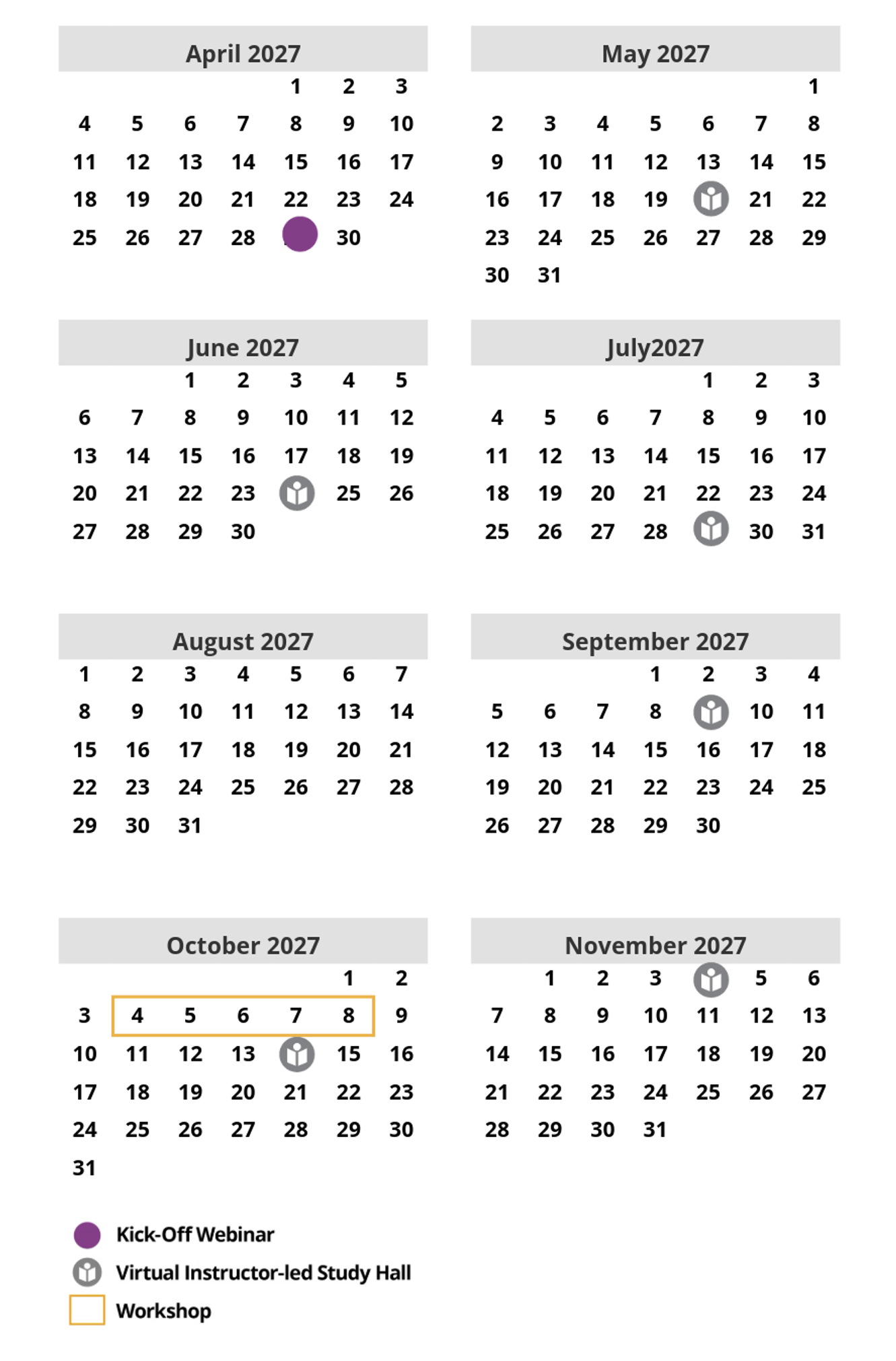 Blended Black Belt Program Schedule