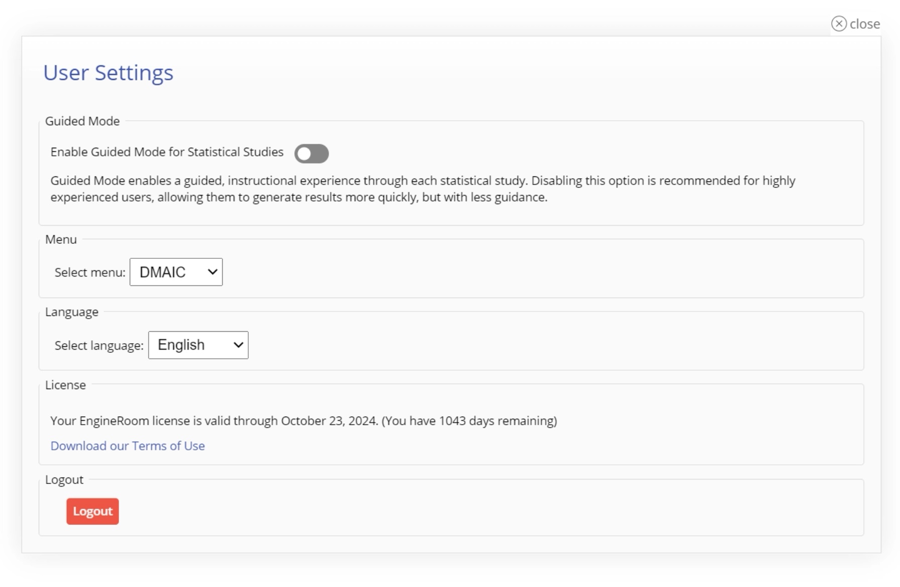 Configure user settings.