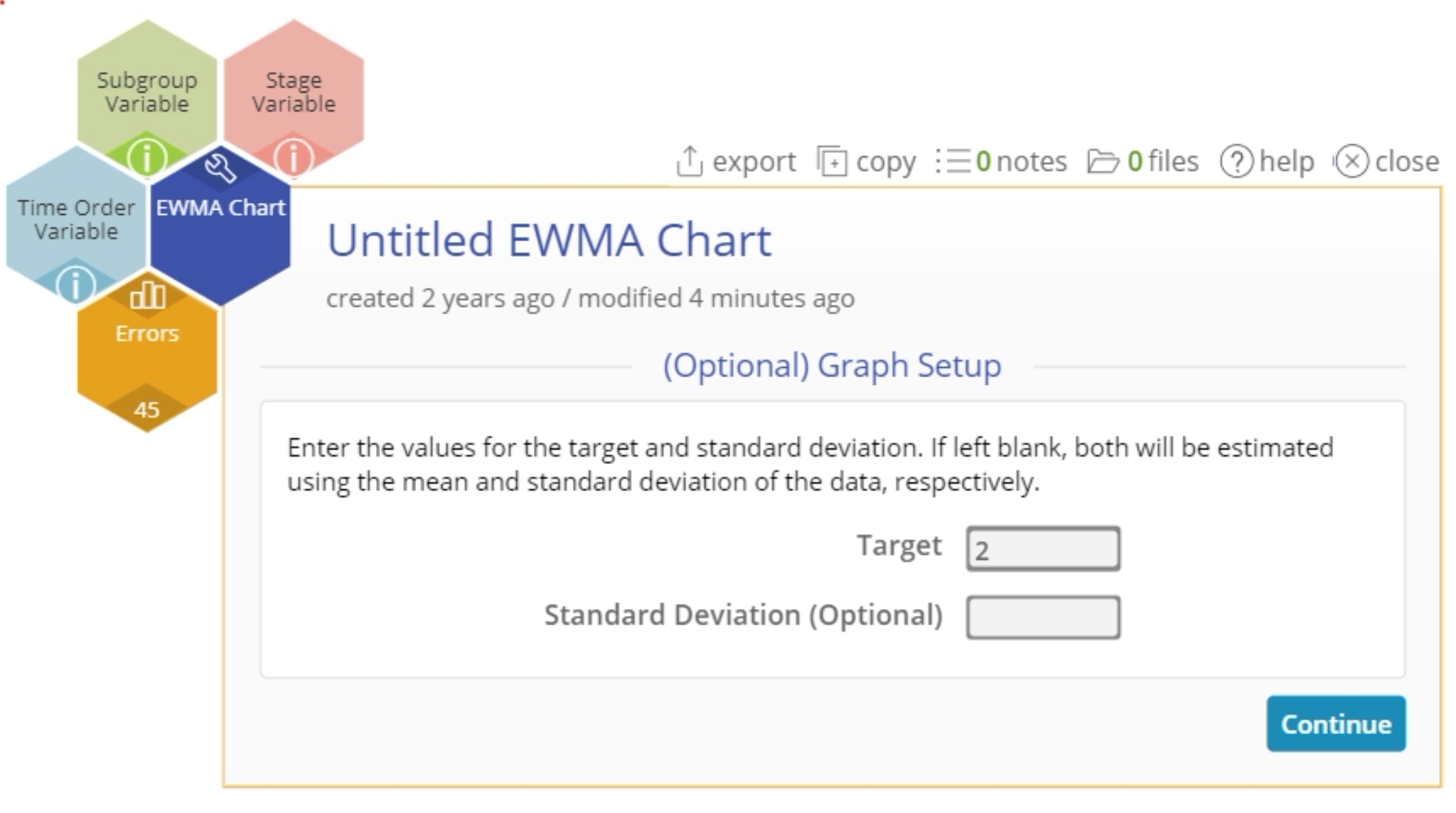 EWMA Chart Target Example
