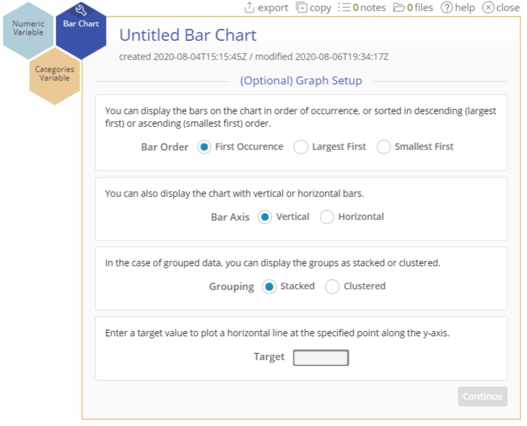 Options for EngineRoom bar chart.