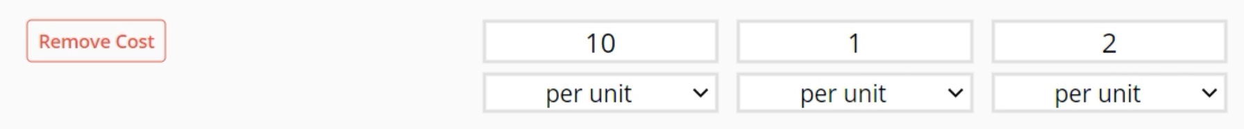 Optimizer output cost row.