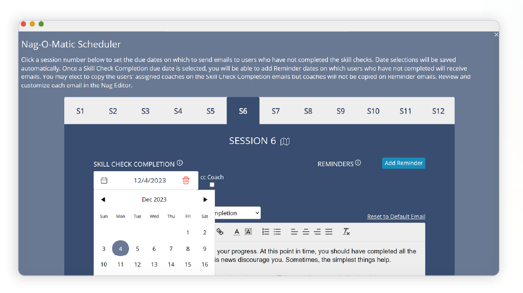 MoreSteam Admin training schedule