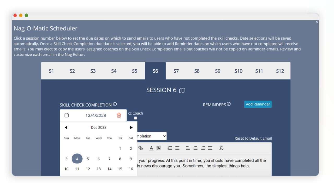 MoreSteam Admin training schedule
