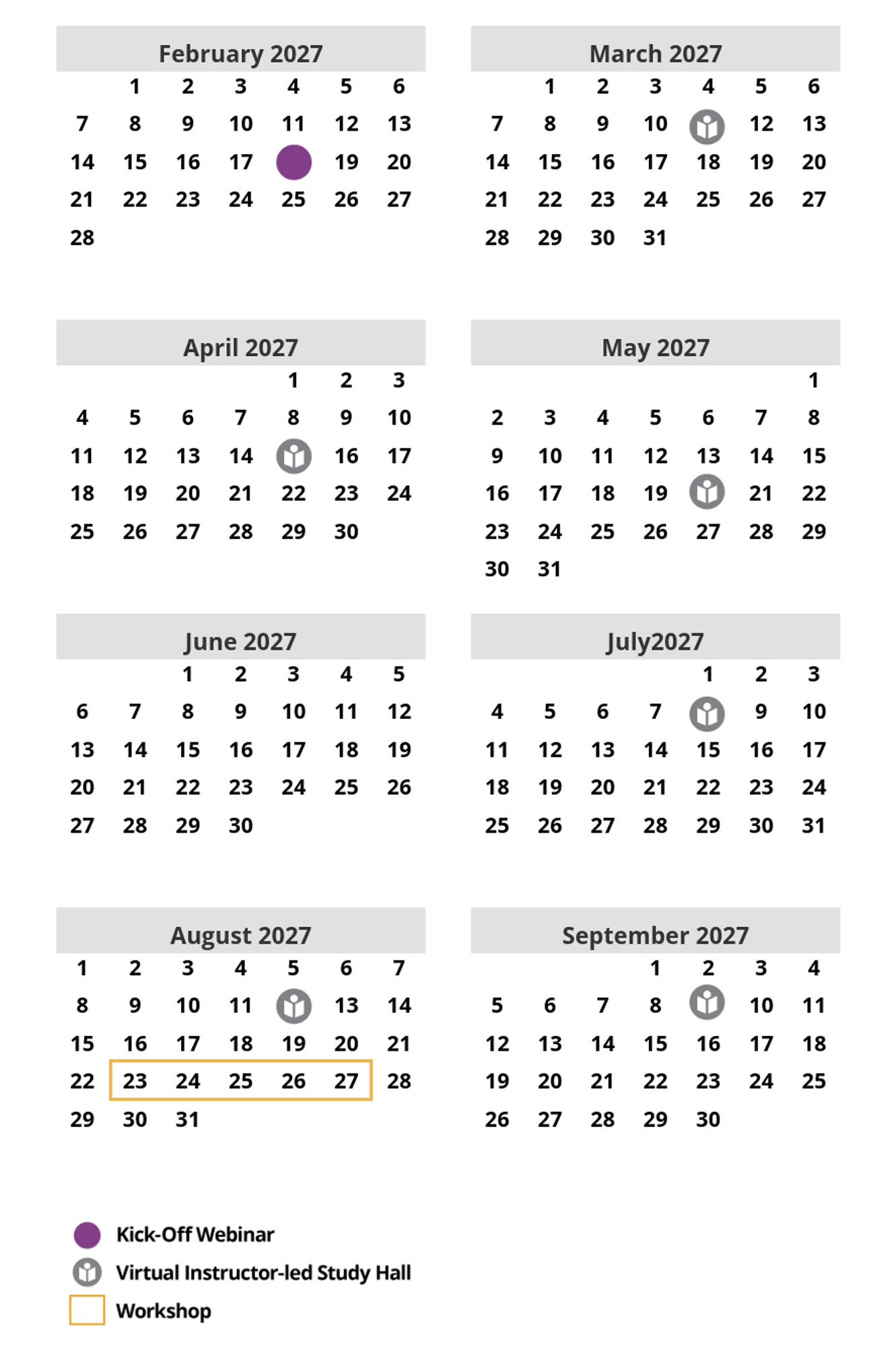 Blended Black Belt Program Schedule