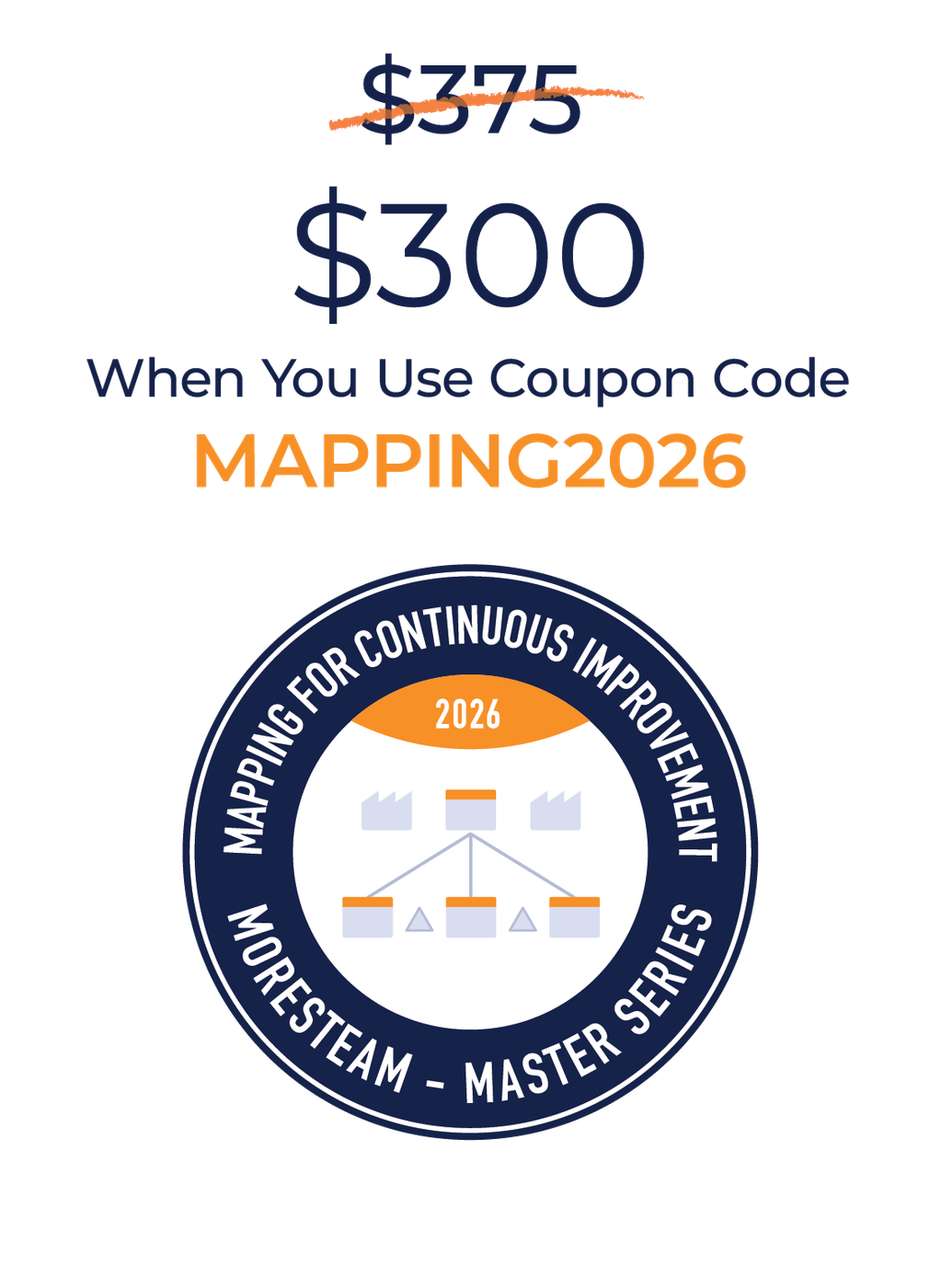Mapping For Continuous Improvement Master Series by MoreSteam - $300 when you use Coupon Code MAPPING2026