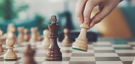 A person playing chess