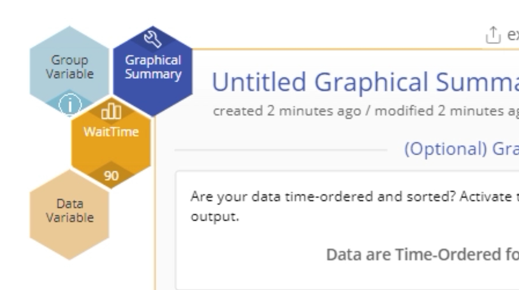 Graphical summary menu with "WaitTime" variable attached.