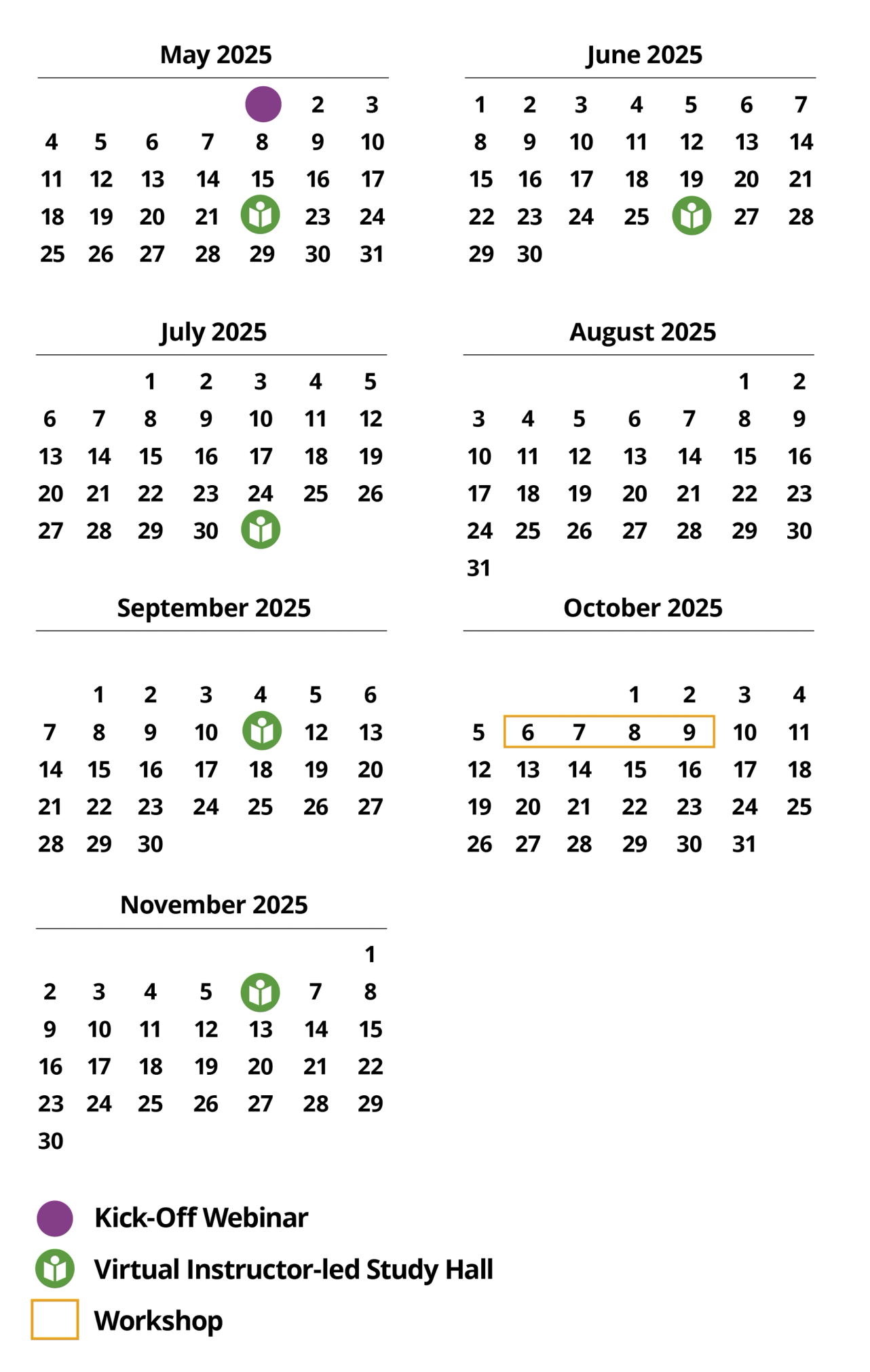 Blended Black Belt Program Schedule