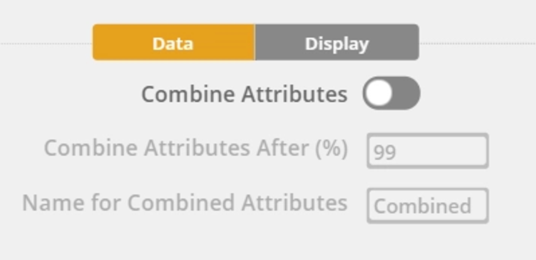 Pareto analysis set up menu.
