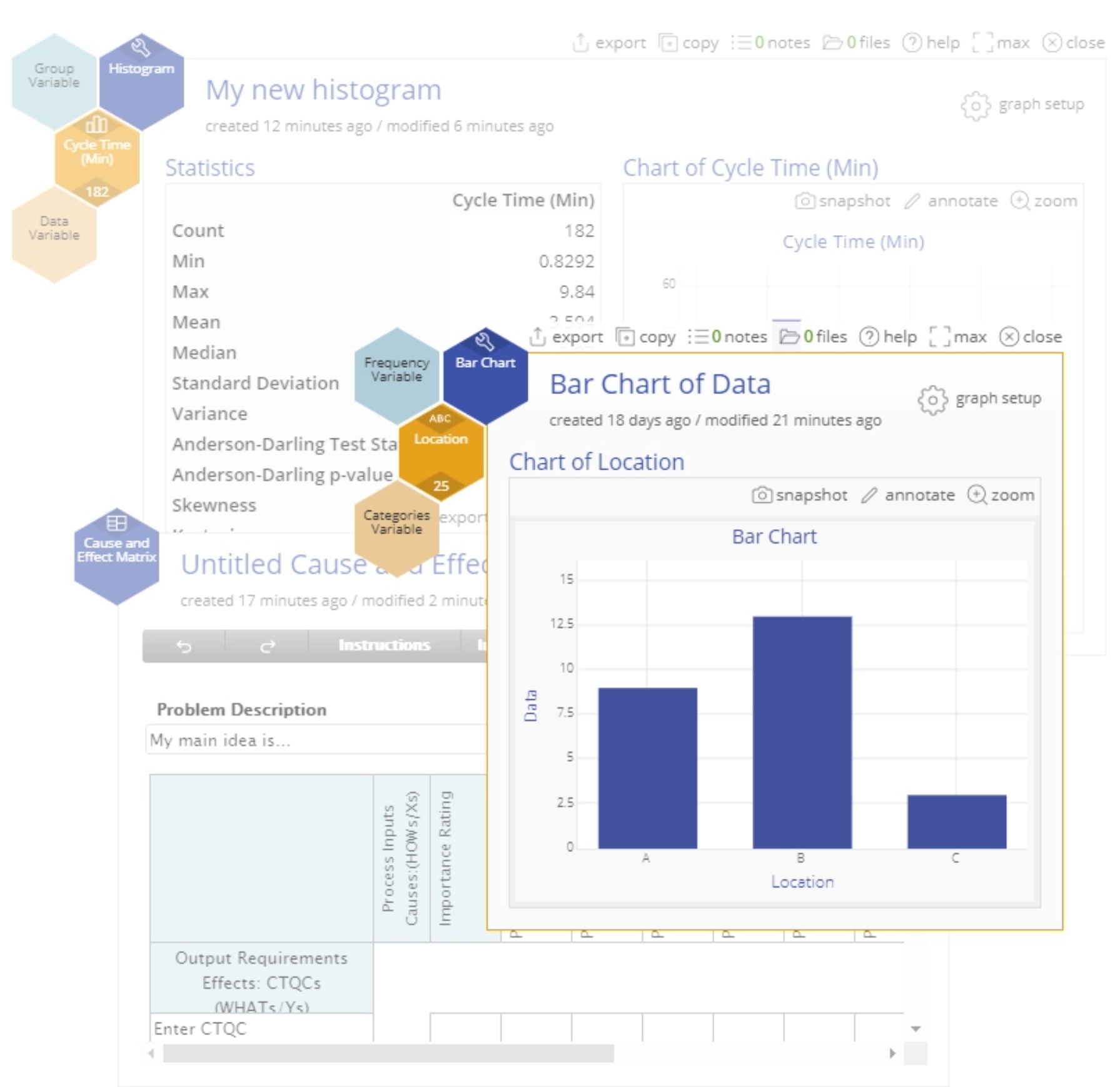 Screenshot of EngineRoom studies with active study.