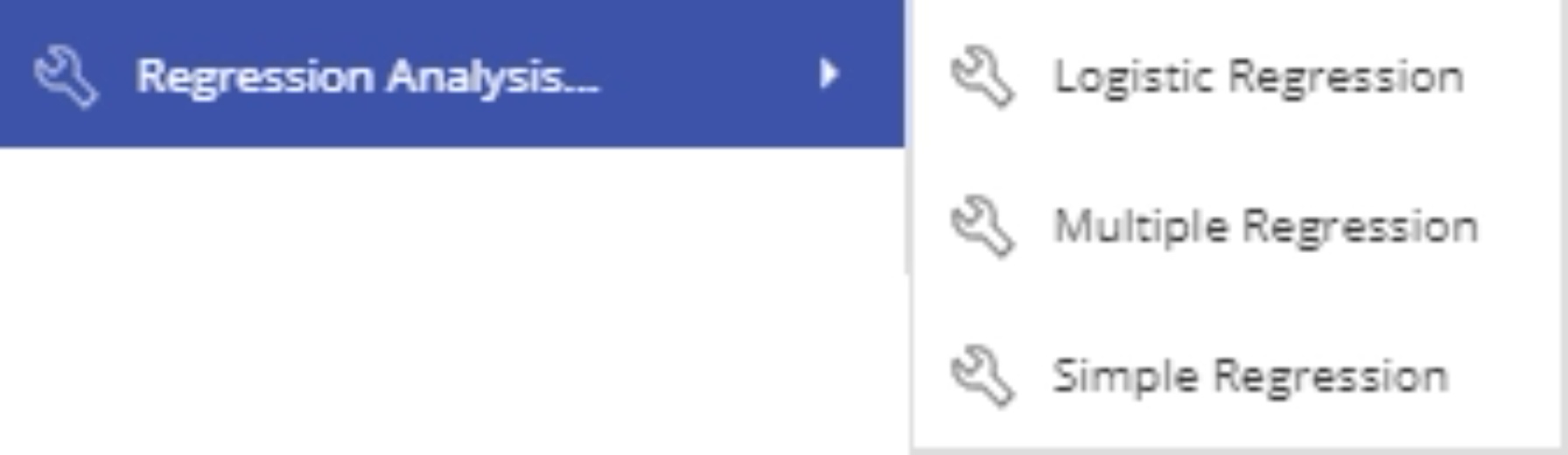 Regression Analysis tool menu.