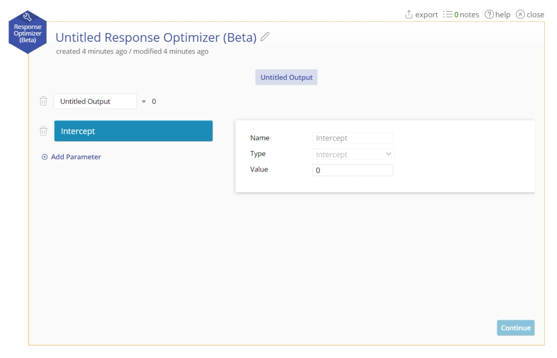 Optimizer start-up menu.