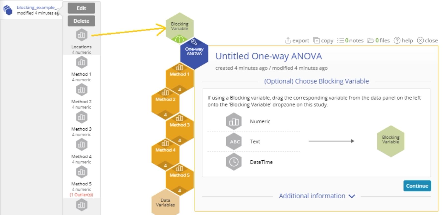 Blocked ANOVA dragging data example
