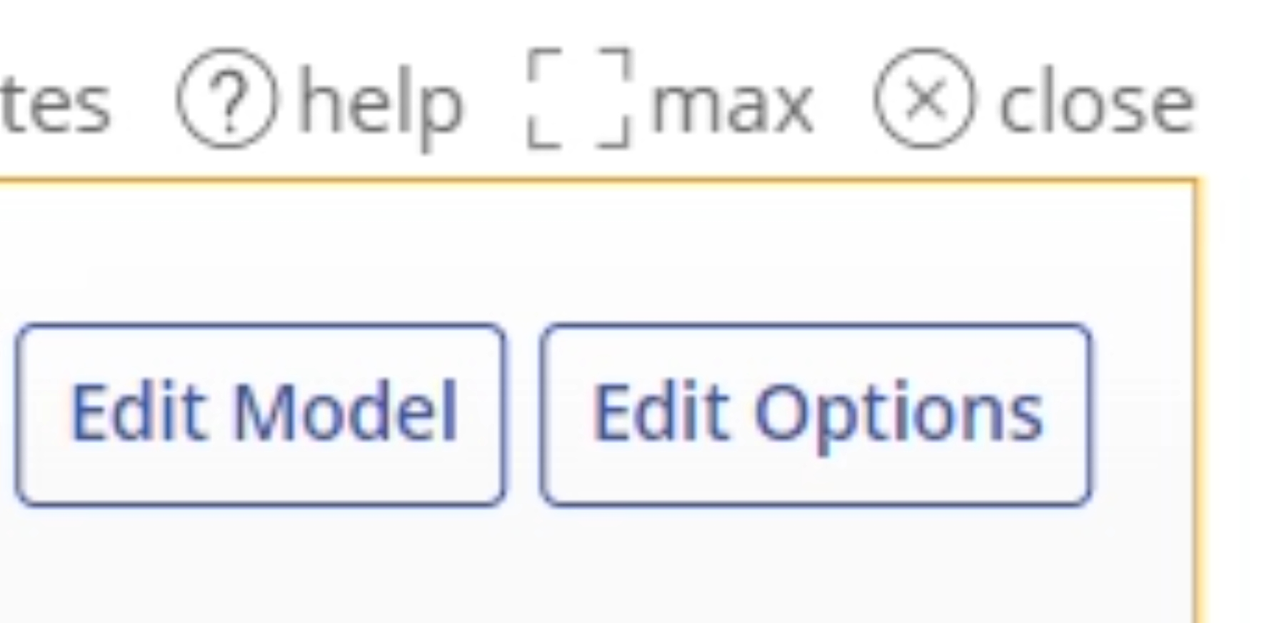 Two buttons showing options to edit the output