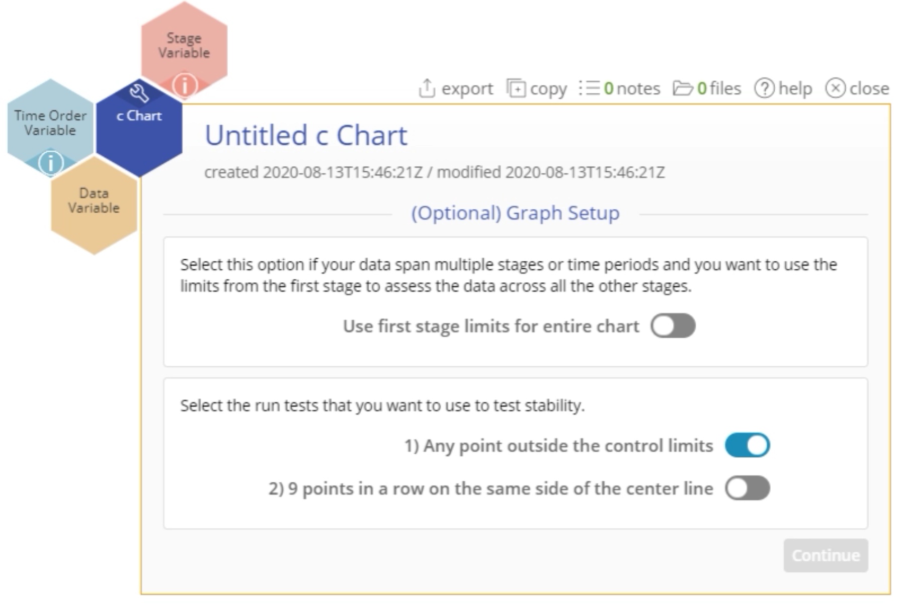 "New c Chart" menu in EngineRoom.