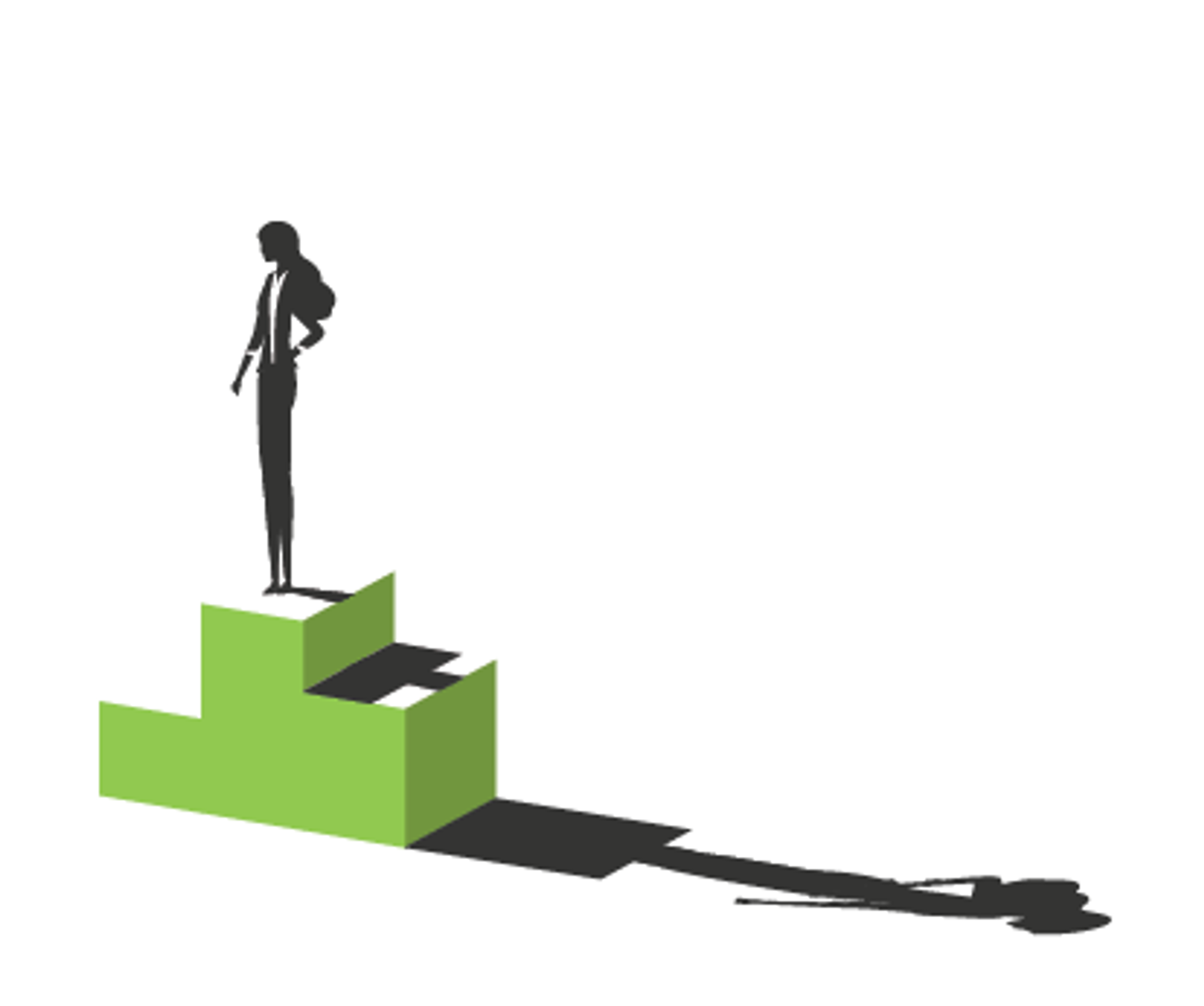 Woman standing at the top of an empty podium