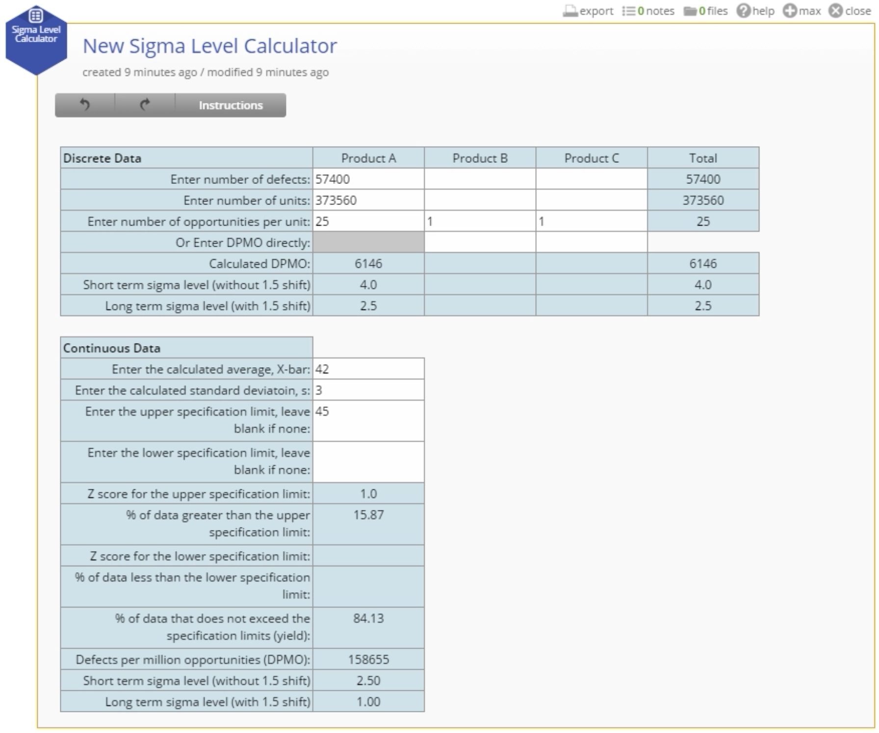 Example sigma male calculator.