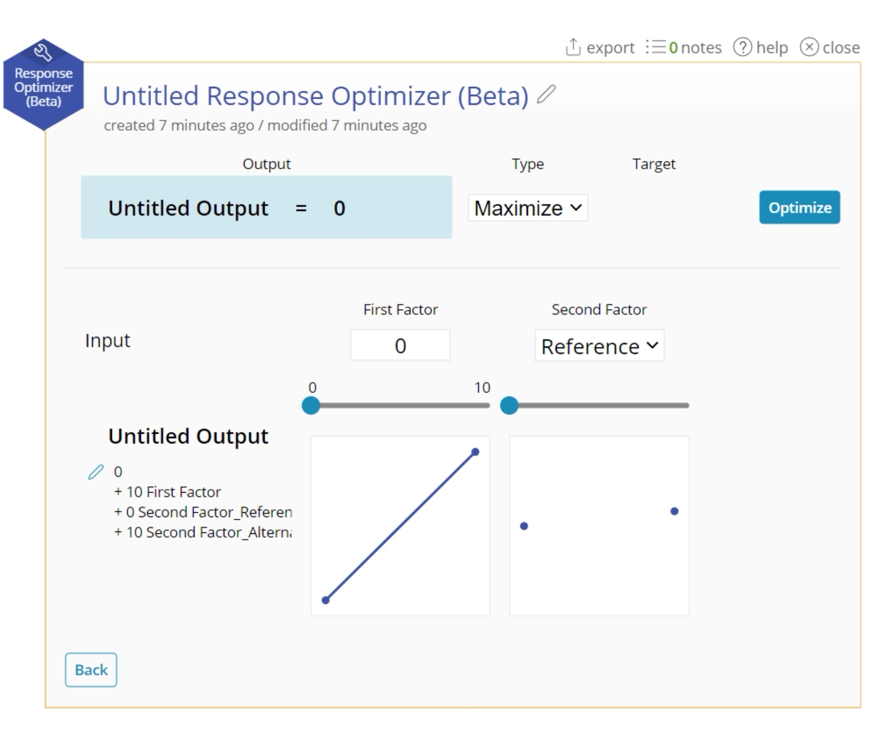 Optimizer menu.