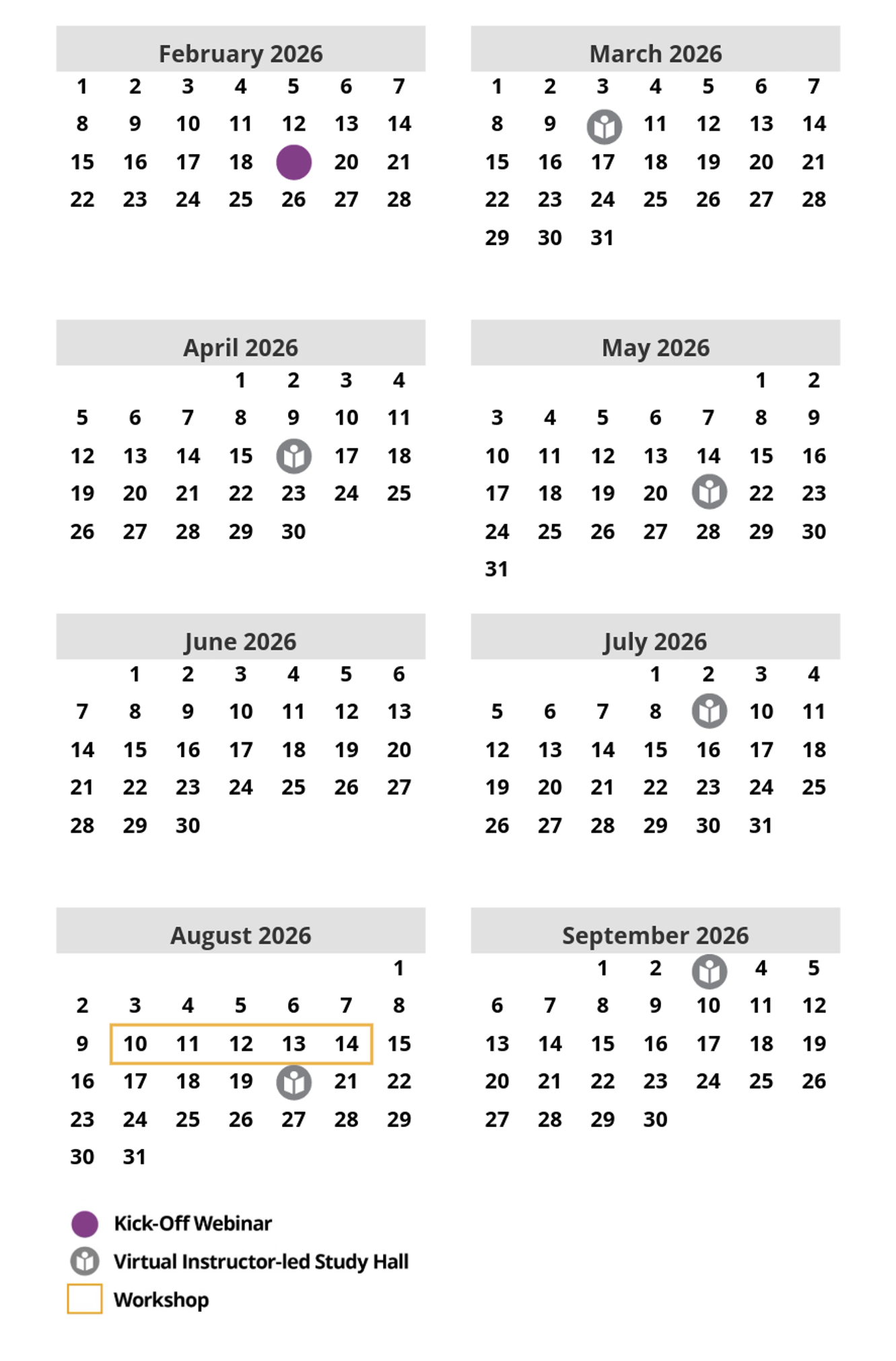 Blended Black Belt Program Schedule